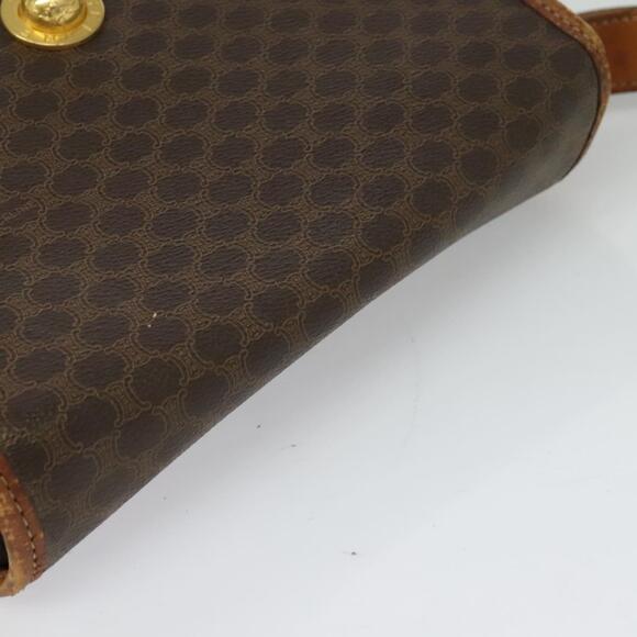 CELINE Macadam Canvas Shoulder Bag Pvc Leather Brown Gold - Picture 6 of 12